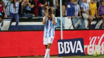 Horta se lamenta en la derrota del Málaga ante el Villarreal el pasado miércoles.