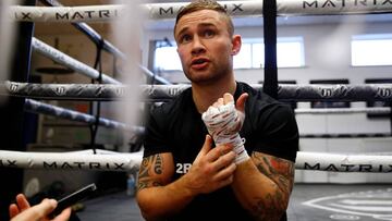 Carl Frampton durante un entrenamiento público.