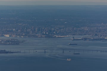 Vista del puente Francis Scott Key de Baltimore antes del accidente.
