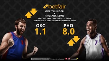 Oklahoma City Thunder vs. Phoenix Suns: horario, dónde ver, pronósticos y cuadro