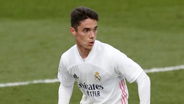 Sergio Arribas, en un partido con el Real Madrid Castilla en marzo de 2021.