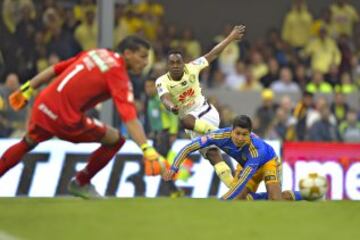 Gignac abrió el marcador ante un América que jugaba mejor. El francés salió lesionado y el empate del local vino por parte de Bruno Valdez. El campeón se decidirá en el Volcán.