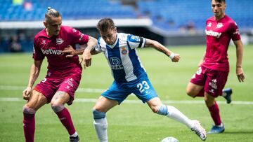 Esteban Granero of Espanyol during the spanish league, LaLiga, football match played between RCD Espanyol and Deportivo Alaves at Cornella El Prat Stadium in the restart of the Primera Division tournament after to the coronavirus COVID19 pandemic on June