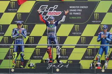 Jorge Lorenzo es el piloto que más victorias ha conseguido en la categoría reina en el Gran Premio de Francia, con un total de cinco en 2009, 2010, 2012, 2015 y 2016, y en 250cc en 2007.