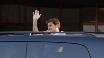 Casillas, a su llegada a Oporto.