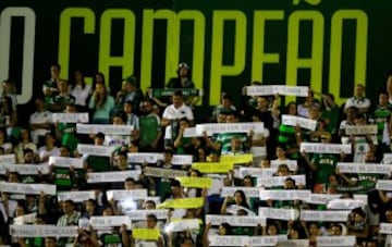 Homenaje del Pueblo Chapecoense en el estadio Arena Condá, este miércoles 30 de noviembre.