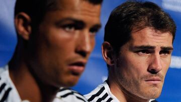 Cristiano Ronaldo e Iker Casillas en una rueda de prensa