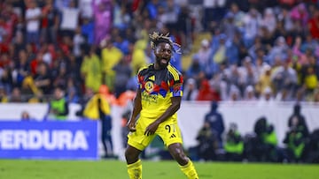 Allan Saint - Maximin celebrates his goal 2-3 of America during the 6th round match between Atlas and America as part of the Liga BBVA MX, Torneo Apertura 2025 at Jalisco Stadium, on August 24, 2025 in Guadalajara, Jalisco, Mexico.