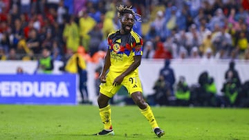 Allan Saint - Maximin celebrates his goal 2-3 of America during the 6th round match between Atlas and America as part of the Liga BBVA MX, Torneo Apertura 2025 at Jalisco Stadium, on August 24, 2025 in Guadalajara, Jalisco, Mexico.