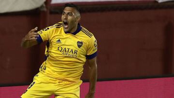 Argentina&#039;s Boca Juniors forward Ramon Abila celebrates after scoring a goal against Argentina&#039;s Lanas during an Argentina First Division 2020 football match at the Nestor Diaz Perez stadium, in Lanus, Buenos Aires province, Argentina, on October 31, 2020, amid the new coronavirus pandemic. (Photo by ALEJANDRO PAGNI / POOL ARGRA / AFP)