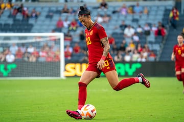 Jenni Hermoso playing for Spain at the Cup of Nations in February.