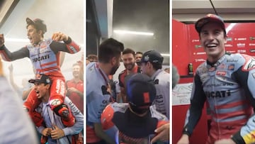 La broma del equipo Gresini a Marc Márquez en Barcelona.