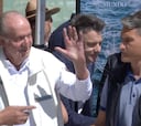 El recibimiento a Juan Carlos I en el club náutico de Sanxenxo entre aplausos y vítores