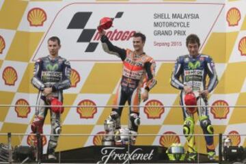 El podio del GP de Malaisia.