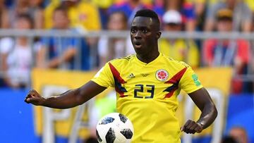 Davinson Sánchez durante el partido entre Colombia y Senegal en el Mundial de Rusia 2018.