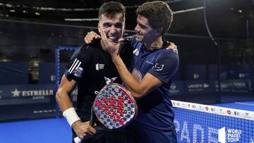 Gal&aacute;n y Lebr&oacute;n durante una prueba World Padel Tour.