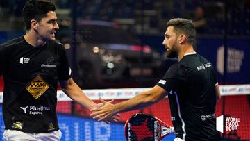 Mati D&iacute;az y Maxi S&aacute;nchez durante un torneo World Padel Tour.