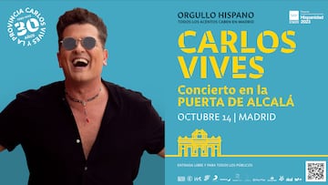 Carlos Vives canta en la Puerta de Alcalá gratis: día y hora