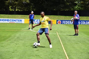 La Selección Colombia trabaja en la Sede de la Federación Colombiana de Fútbol en Bogotá con el grupo casi completo. Fabra, Borja, Mateus, Lerma y compañía se alistan para el partido de despedida, el viaje a Italia y el Mundial.