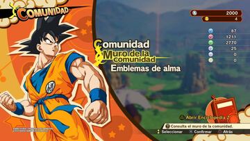 Bonificaciones de cada Muro de la Comunidad en Dragon Ball Z: Kakarot