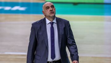 Pablo Laso, entrenador del Real Madrid, durante un partido de la Euroliga.