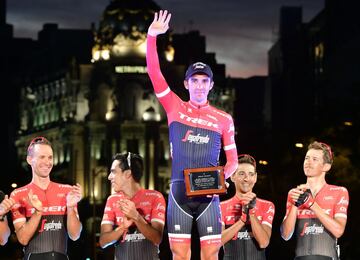 Alberto Contador raced for the last time in the final stage of the Vuelta a España in Madrid after a career that reaped two Tours de France, two Giros and two Vueltas. The whole race has been special," said Contador after his final appearance. "Yesterday