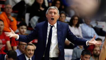 Pesic mostró su enfado por la derrota de su equipo en Fuenlabrada.