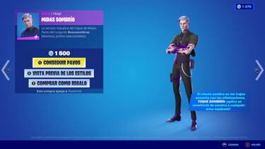 Fortnite: skin Midas Sombrío ya disponible; precio y contenidos
