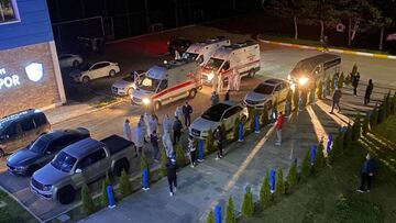 Ambulancias en la ciudad deportiva del Erzurumspor.