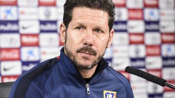 Simeone, en sala de prensa.