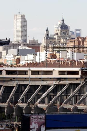 El avance de las obras de demolición del templo rojiblanco.
