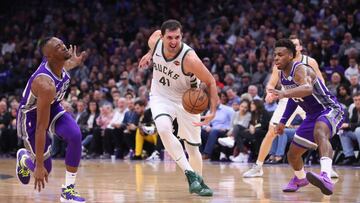 Feb 27, 2019; Sacramento, CA, USA; Milwaukee Bucks forward Nikola Mirotic (41) drives to the basket against the Sacramento Kings in the third quarter at the Golden 1 Center. Mandatory Credit: Cary Edmondson-USA TODAY Sports