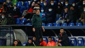 Quique Sánchez Flores durante el partido de Liga contra el Getafe.