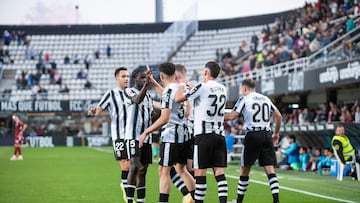 Luna hizo su primer gol con el FC Cartagena.