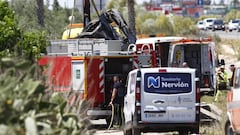 Remains of car in which Reyes was travelling removed from accident site