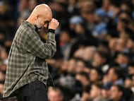 The Catalan coach did not stick around after the final whistle following Manchester City’s loss to Real Madrid.