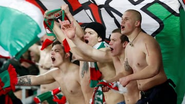 Hinchas del Lokomotiv, próximo rival del Atlético.