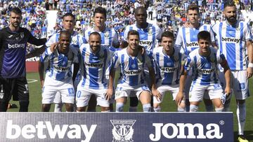Jugadores del Leganés en el partido frente al Villarreal.