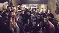 Jamie Vardy faces were worn by guests at his fiancée's hen party