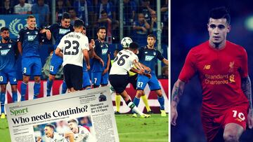 Reacciones de la prensa al gol de falta directa de Alexander-Arnorld en el Hoffenheim-Liverpool y a la ausencia de Coutinho.