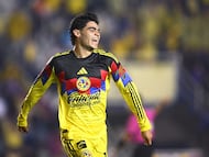 Dagoberto Espinoza celebrates his goal 1-0 of America during the 4th round match between America and Queretaro as part of the Liga BBVA MX, Torneo Apertura 2025 at Ciudad de Los Deportes Stadium, on August 09, 2025 in Mexico City, Mexico.