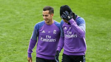 Lucas Vazquez training with Real Madrid