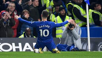 Hazard, tras marcar ante el West Ham; es objetivo del Real Madrid.