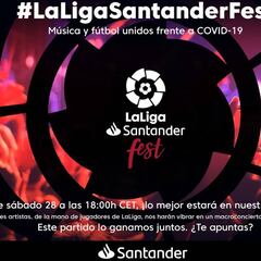 'LaLigaSantander Fest': música y deporte el sábado contra el virus