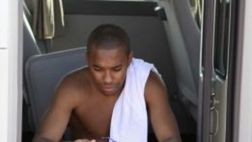 Robinho, durante una concentración con el Milan.