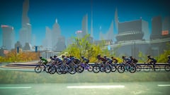 Imagen de la carrera femenina de los Mundiales de Ciclismo Esports 2022 organizados por la UCI y Zwift.