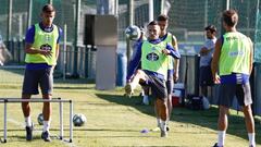 Montero, durante el entrenamiento del Deportivo.