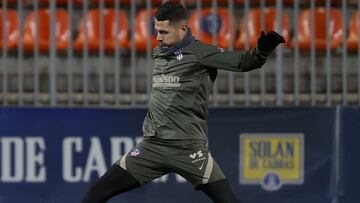 Vitolo, en un entrenamiento del Atl&eacute;tico de Madrid.