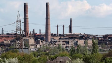 A view shows Azovstal steel mill during Ukraine-Russia conflict in the southern port city of Mariupol, Ukraine May 20, 2022. REUTERS/Alexander Ermochenko