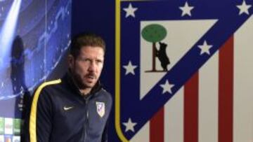 Simeone, antes de la conferencia de prensa.
